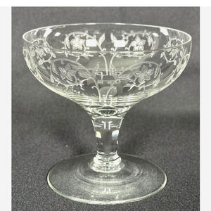 Fostoria Etch 212 Pattern Low Sherbet Glass Antique 1920's VERY RARE-3.25"